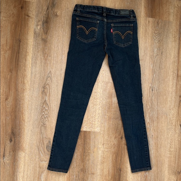 Levi’s ⭐️ Kids Girls Dark Blue Skinny Jeans - Picture 6 of 13